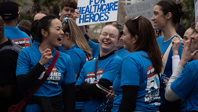Allied Health workers together in union